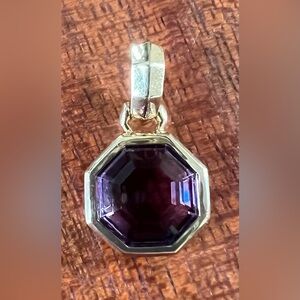 David Yurman 18k Yellow Gold Amethyst Amulet Charm Enhancer 750 EUC